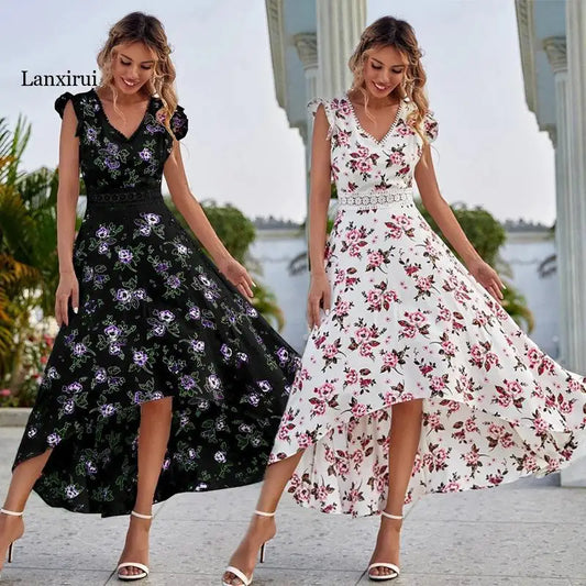 Emilia - Florales Midikleid mit Volants