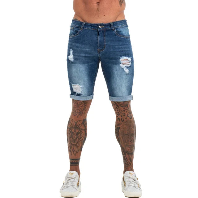 Schlanke Herren-Denim-Shorts