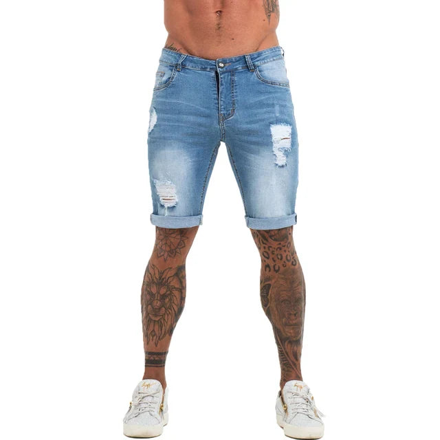 Schlanke Herren-Denim-Shorts