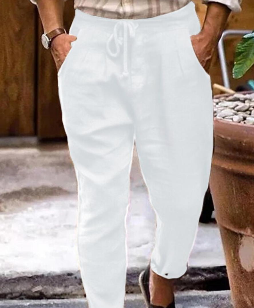 Weiß Leinenhose für Herren