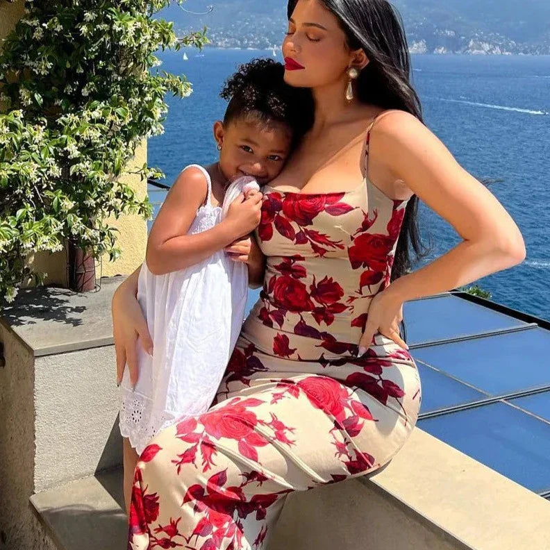 Emily -Rosenmaxikleid