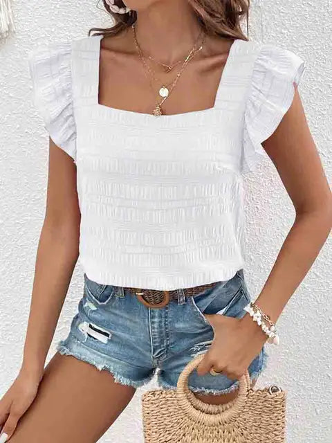 Schwarzes Rüschenblusentop - Lisa