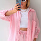 Liselle | Chic und kuschelig Langarm-Shirt-Shortset