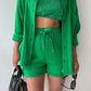Liselle | Chic und kuschelig Langarm-Shirt-Shortset