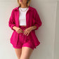 Liselle | Chic und kuschelig Langarm-Shirt-Shortset