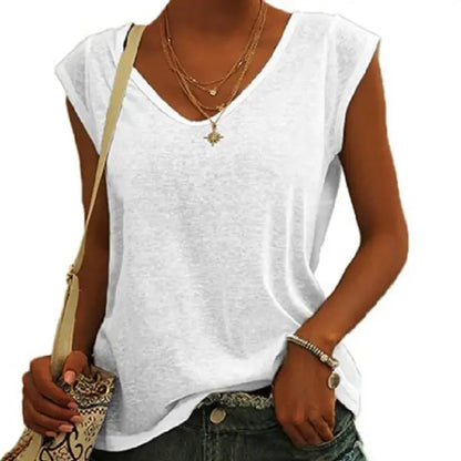 Nina - Khakifarbenes Basic-T-Shirt