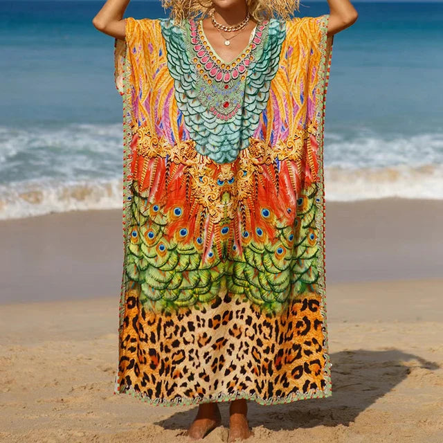 Isabel - Farbenfrohes Strandkleid mit Muster