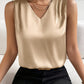 Chiara - Goldfarbenes V-Ausschnitt Top