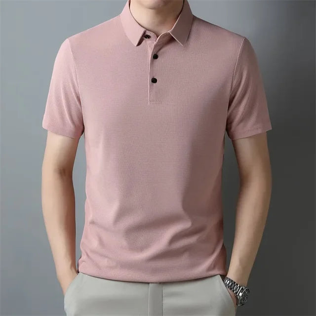 WERNER - Herren Freizeit Waffel-Polo-Shirt mit Anti-Pilling
