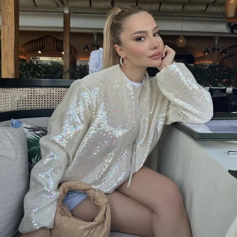 Despoina | glänzende high steet jacke