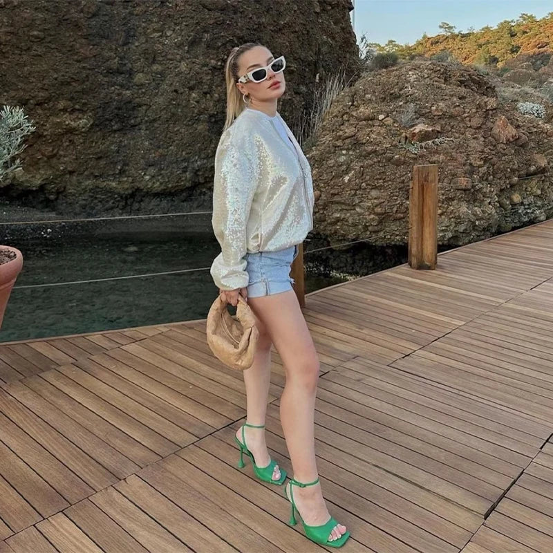 Despoina | glänzende high steet jacke