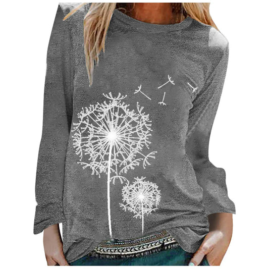 Blaues Löwenzahn-Druckshirt - Marie