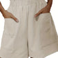 Emilia - Beigefarbene Leinenshorts mit Taschen