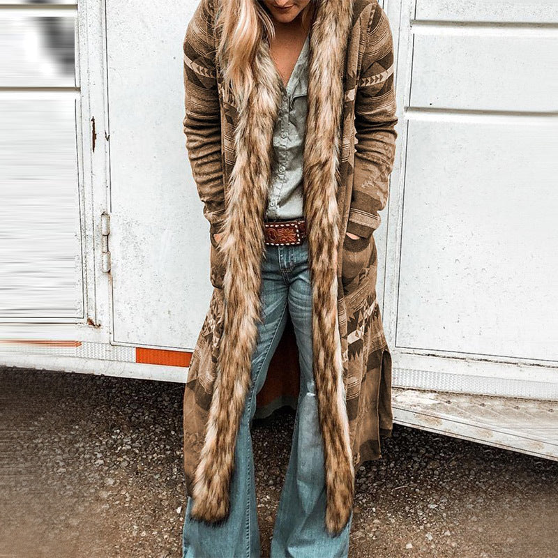 Damen Pelzmantel mit klassischem Design - perfekt für den Winter