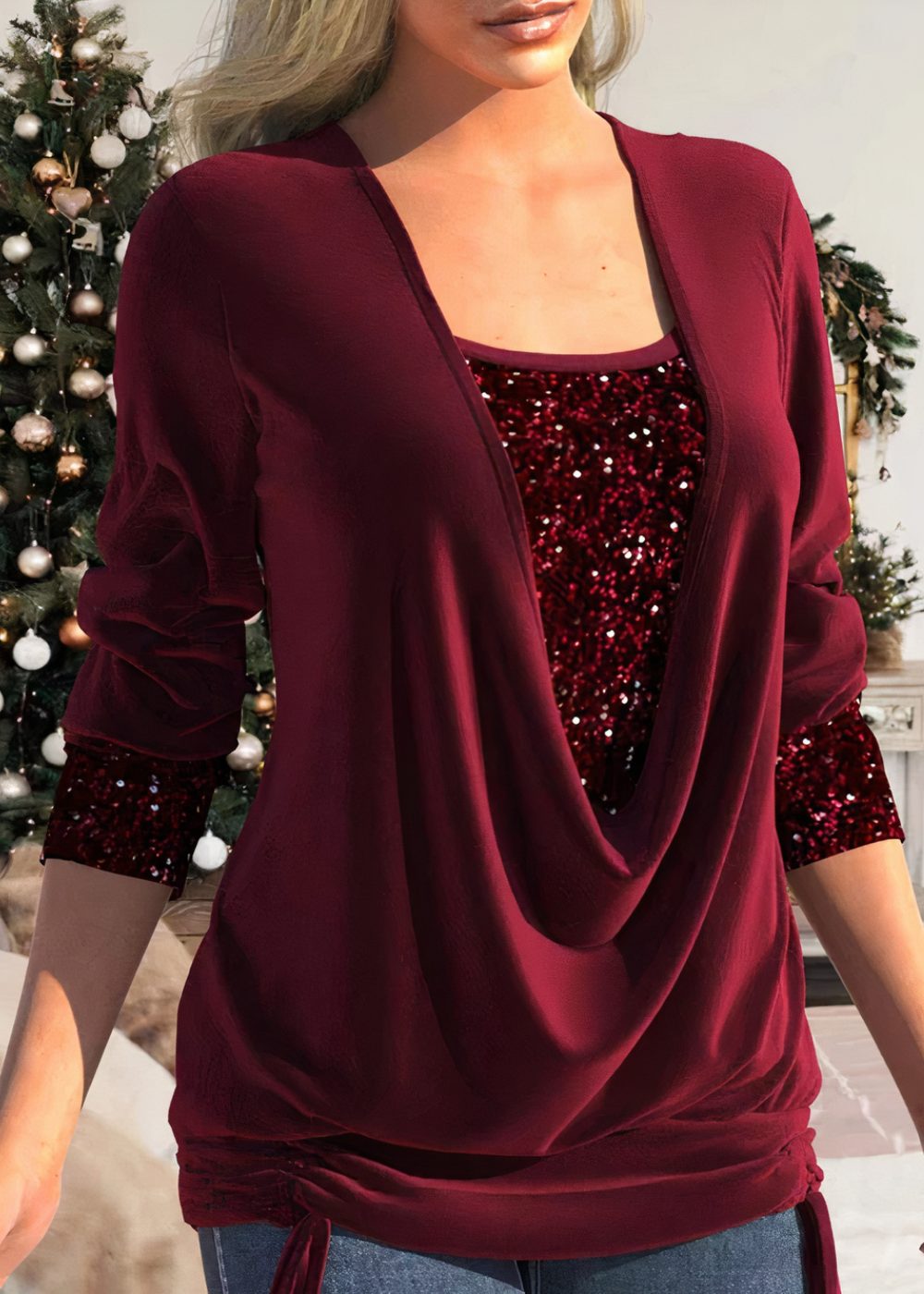 MIRIAM - Weiche Bluse aus glitzernder Baumwolle