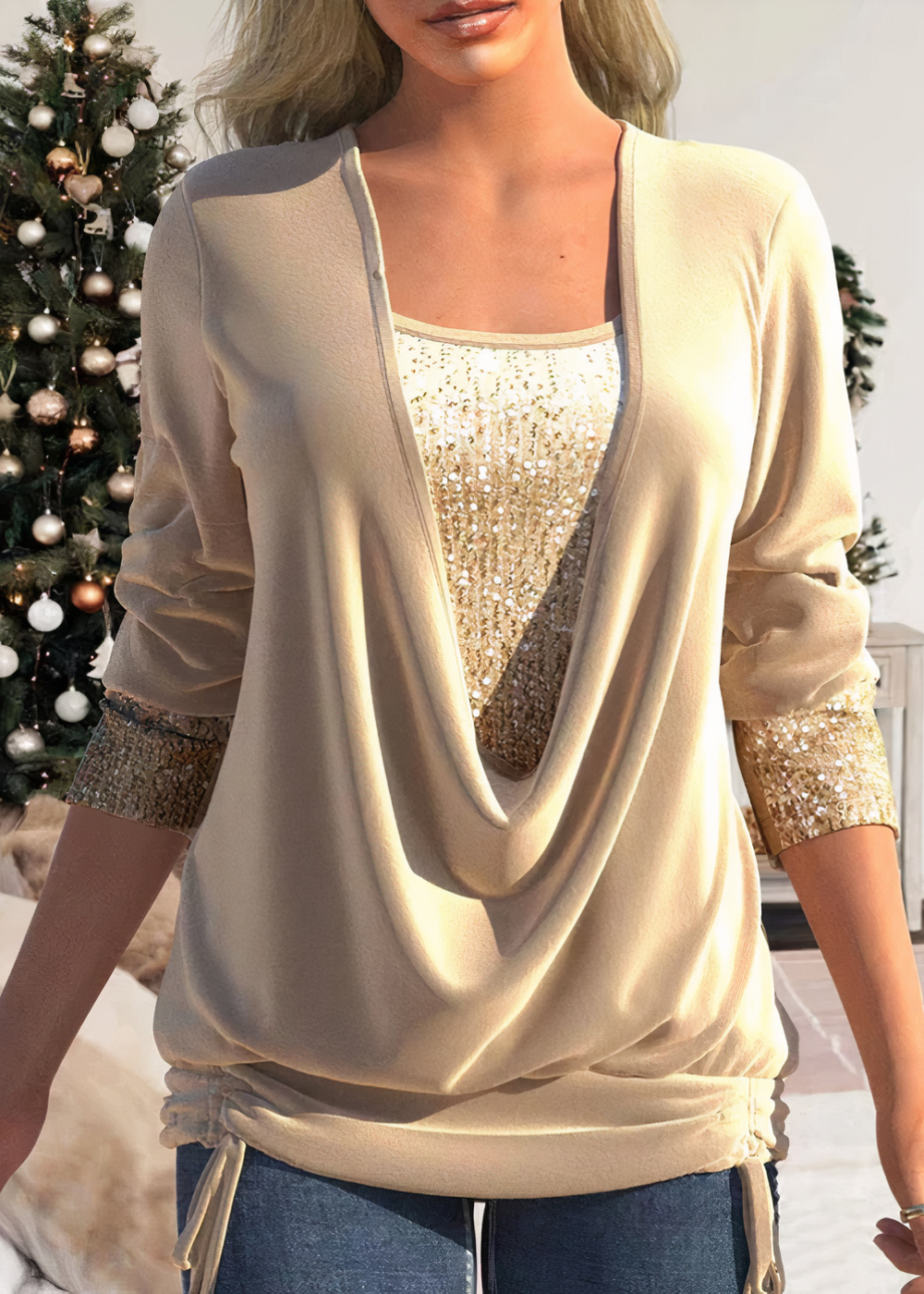 Stilvolle glitzerbluse - Sarina