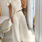 Arnelia - Ärmelloses Tee und Hose mit weitem Bein, 2-teiliges Set