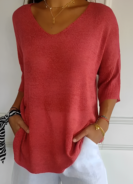 Damen V-Ausschnitt Top - Noami