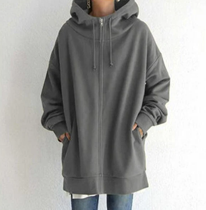 Damen-hoodie mit reißverschluss für herbst/winter
