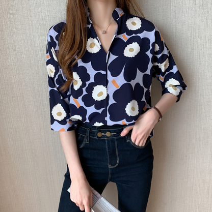 Bedruckte, elegante Bluse mit Trägern