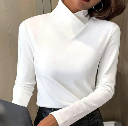 Chloe - einfaches weißes elegantes T-Shirt