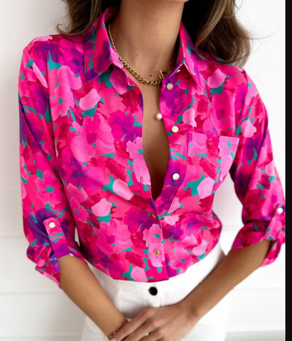 Bluse mit lockeren, vielseitigen Styles und Drucken