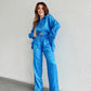 Beatrice - Stilvolle einreihige Bluse und Hose mit weitem Bein