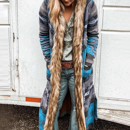 Damen Pelzmantel mit klassischem Design - perfekt für den Winter