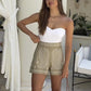 Brea - Leinen-Shorts mit Blumenstickerei