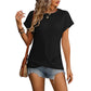 Clara - Beige Strukturiertes T-Shirt
