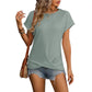 Clara - Beige Strukturiertes T-Shirt