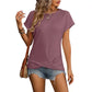 Clara - Beige Strukturiertes T-Shirt