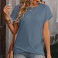 Clara - Beige Strukturiertes T-Shirt