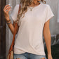 Clara - Beige Strukturiertes T-Shirt