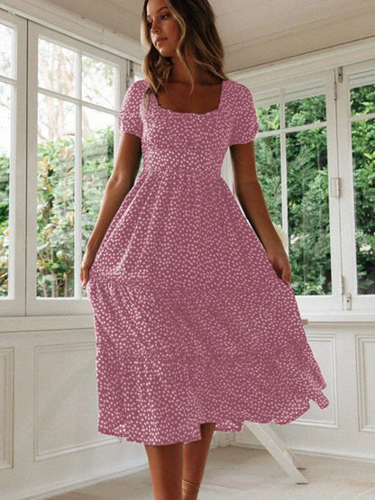 Clara - Marineblaues Sommerkleid mit Rüschen