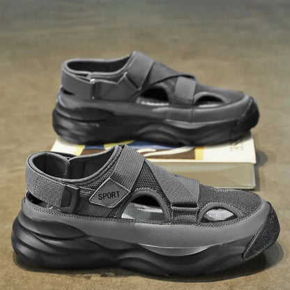 Beige-Braune Plateau-Sandalen – Modern und Komfortabel