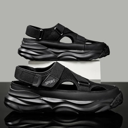 Beige-Braune Plateau-Sandalen – Modern und Komfortabel