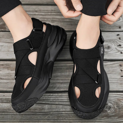 Beige-Braune Plateau-Sandalen – Modern und Komfortabel