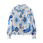 Ivonne - Damen Freizeitbluse mit bedrucktem Shirt und Schnürverschluss