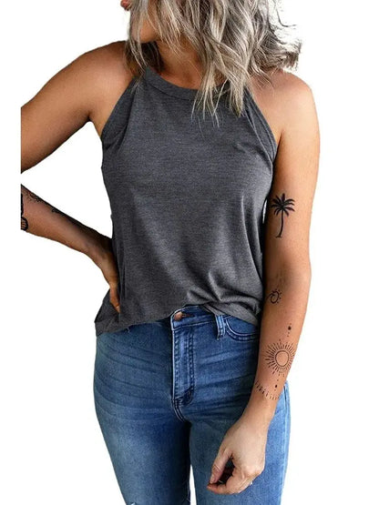 Anna - Schwarzes Basic-Tanktop