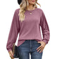 Ella - Weißes Waffelstrick-Shirt