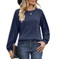 Ella - Weißes Waffelstrick-Shirt