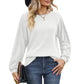 Ella - Weißes Waffelstrick-Shirt
