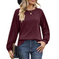 Ella - Weißes Waffelstrick-Shirt
