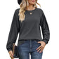 Ella - Weißes Waffelstrick-Shirt