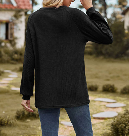 Ella - Weißes Waffelstrick-Shirt