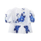 Fiona - Damen Kurzarm Bluse mit Blumendruck