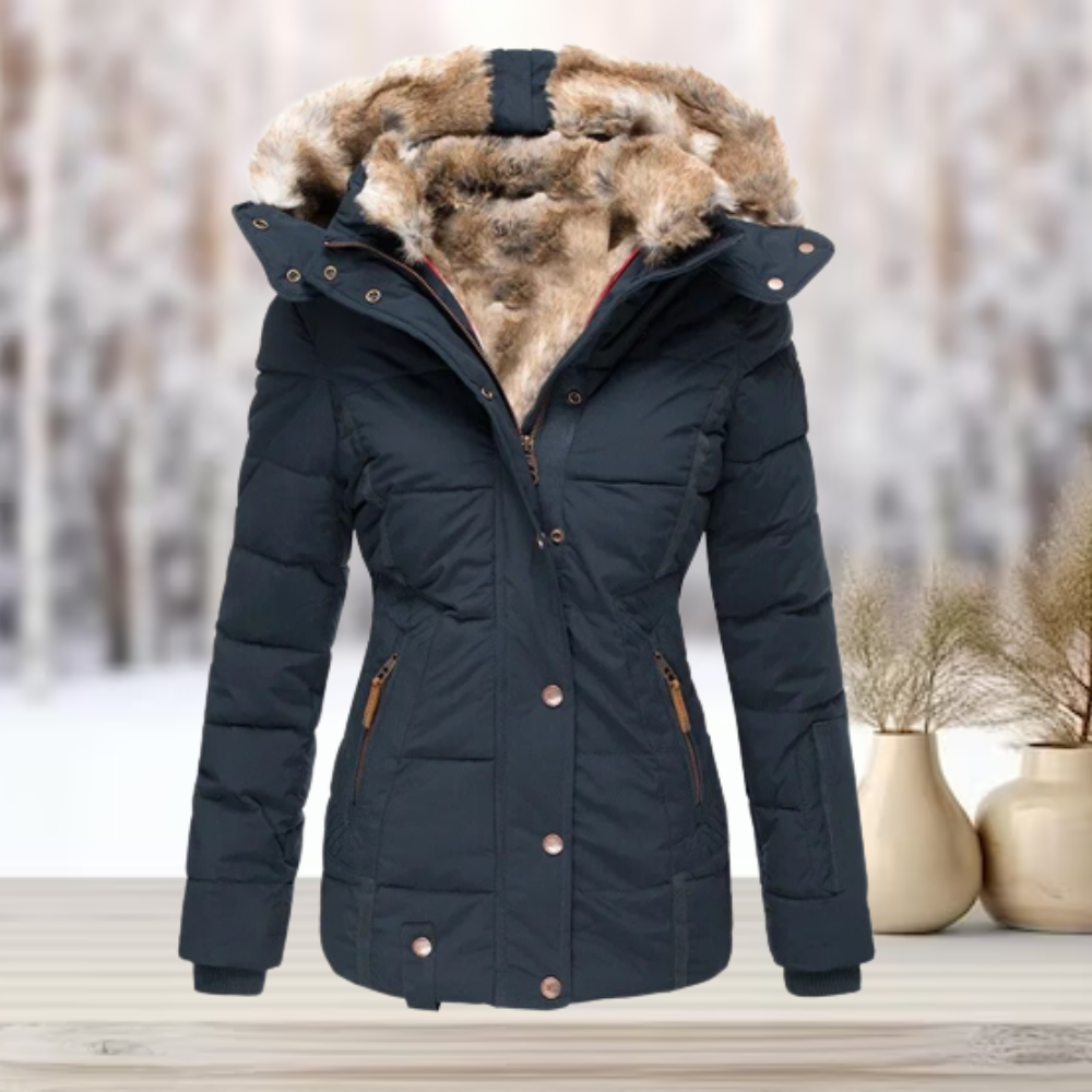 Exklusive, flauschige Winterjacke für Damen