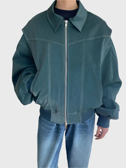 Jacken aus Leder mit Reißverschlüssen, ideal für jedes Wetter