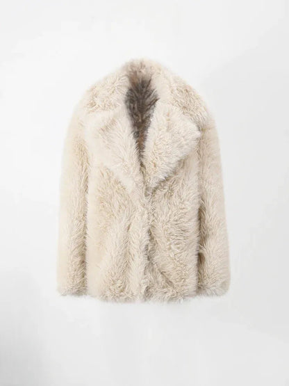 Winter Jacken für Frauen 2024 Eleganter und Zeitloser Pelzmantel Stil